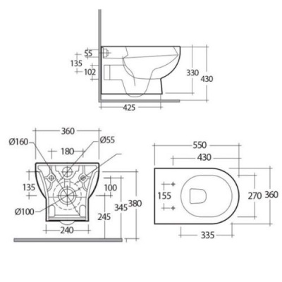 Synergy Tilly Wall Hung Pan